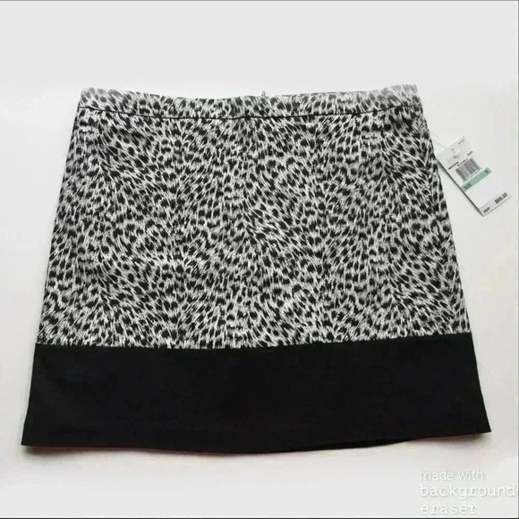 NEW MICHAEL KORS Black & White Leopard Print Skirt - Picture 5 of 8